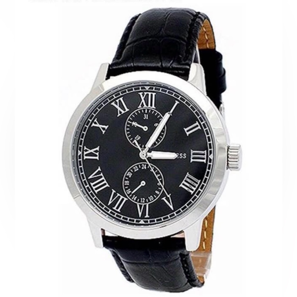 Guess Classic Black and Silver Watch